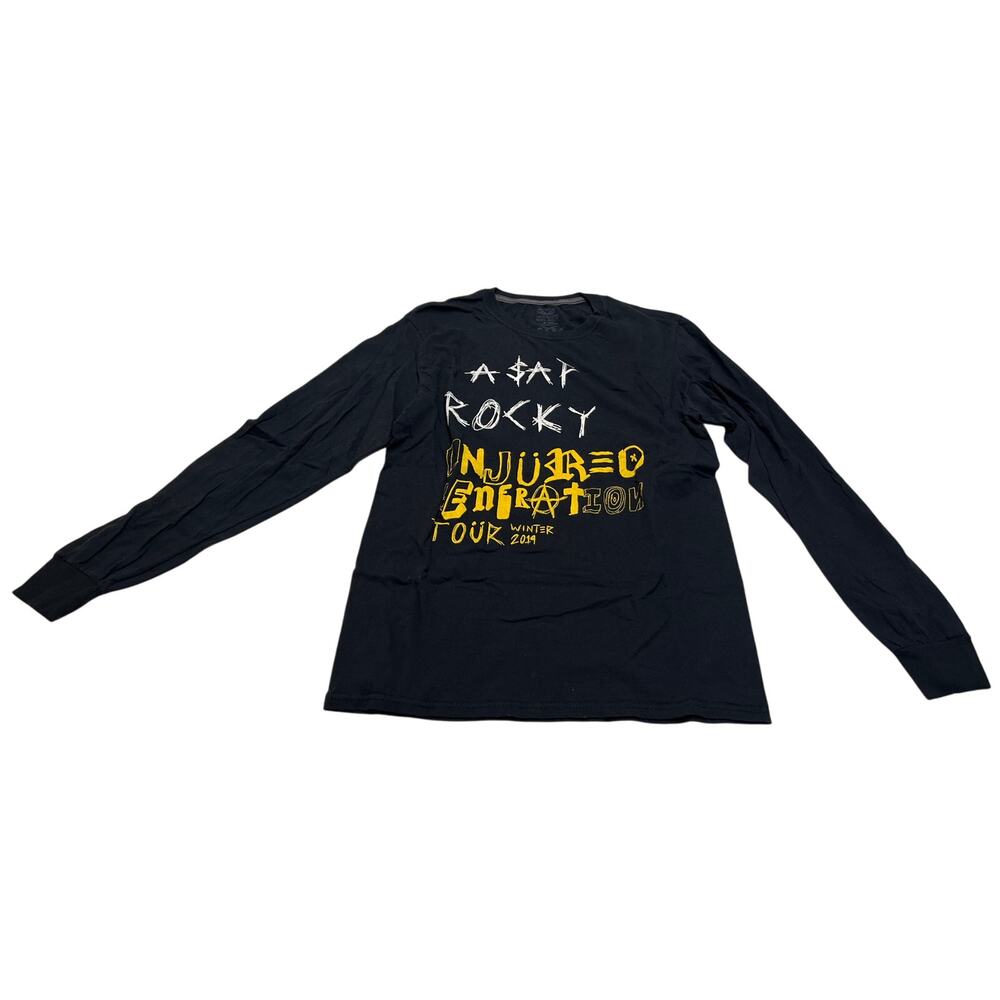 9-65 FRUIT OF THE LOOM Men's ASAP Rocky Winter 2019 Tour Shirt Black Small